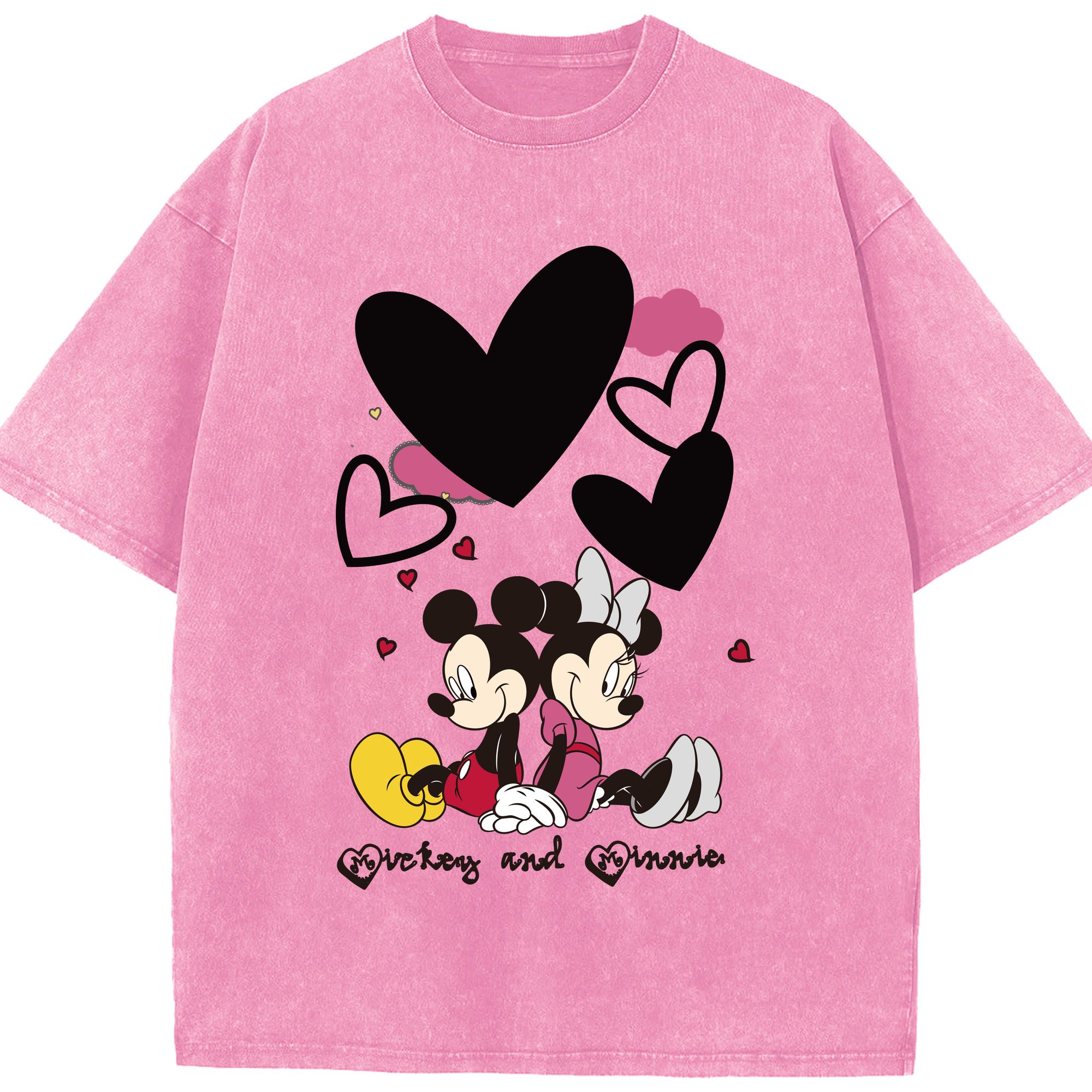 （画像用） ミッキーマウス Mickey Mouse 綿100% ヴィンテージ風 半袖Tシャツ（フロントプリント）